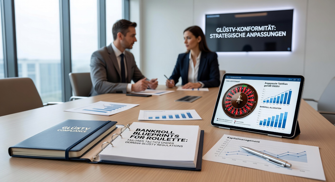 Detaillierte Infografik zu Bankroll-Strategien für Roulette, inklusive GlüStV-Limit-Tabellen und Beispiel-Sessions in deutschen Online-Casinos